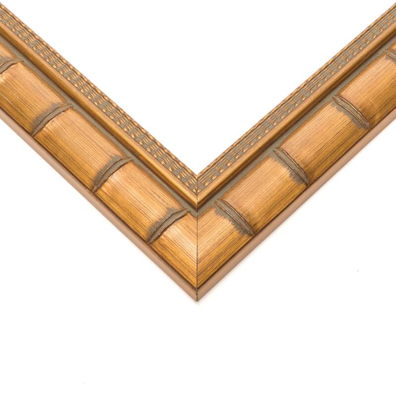 10x12 Gold Modern Bamboo Picture Frame - UV Acrylic, Foam Board Backing, Hanging Hardware