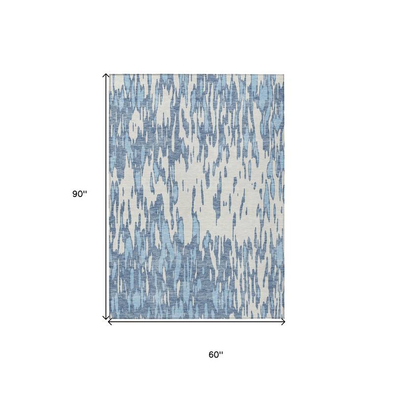 HomeRoots Abstract Transitional Rectangle Outdoor Rug