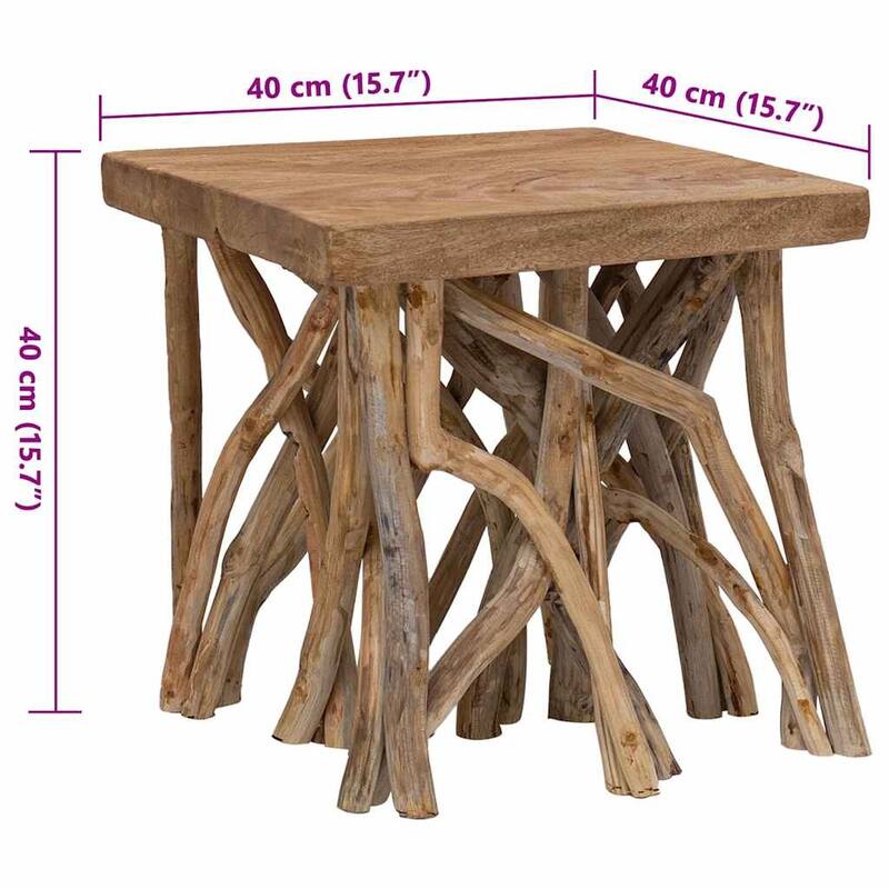 vidaXL Log Coffee Table 15.7"x15.7"x15.7" Solid Wood - 15.7" x 15.7" x 15.7"