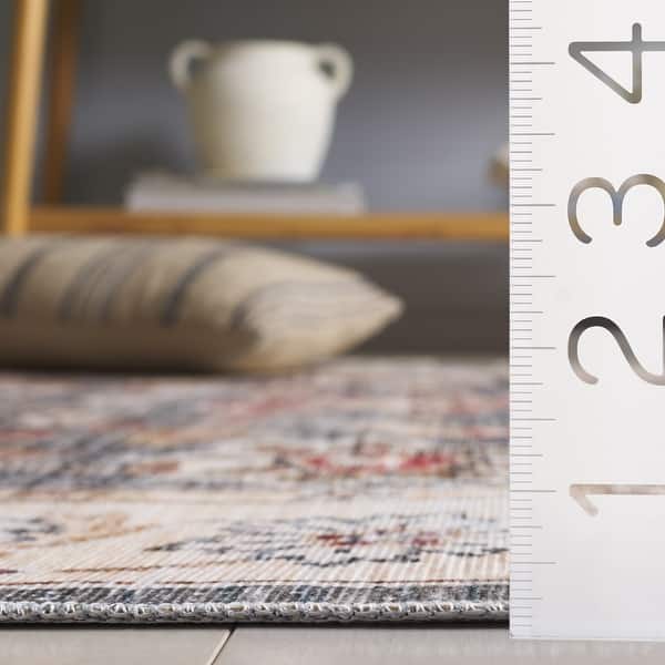 dimension image slide 0 of 2, SAFAVIEH Arizona Tuula Machine Washable Slip Resistant Vintage Oriental Rug