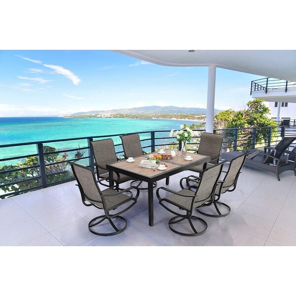 MFSTUDIO 7/9-Piece Patio Dining Set with 6/8 Padded ...