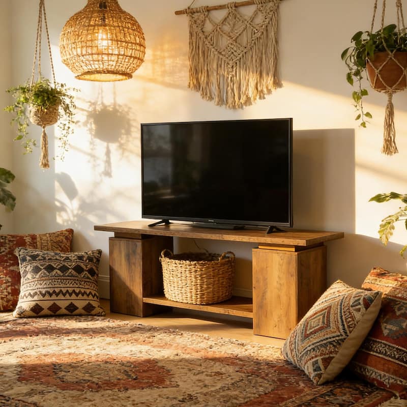 63" Rustic TV Stand for 55-75 Inch TVs