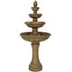 preview thumbnail 7 of 8, Large Outdoor Patio Electric Eggshell 4-Tier Water Fountain Feature - 65-Inch