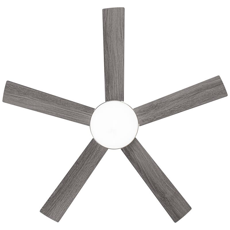 48" Modern Wood Reversible 5-blade Brushed Nickel LED Ceiling Fan with Remote