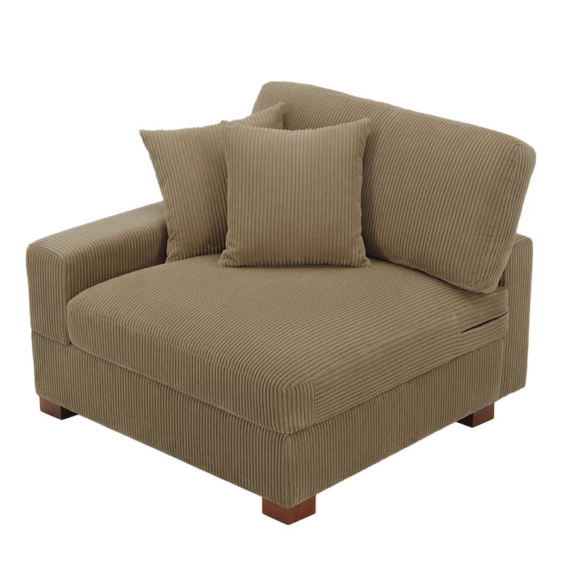 Corduroy Armchair Sofa Corner Chairs With Pillows