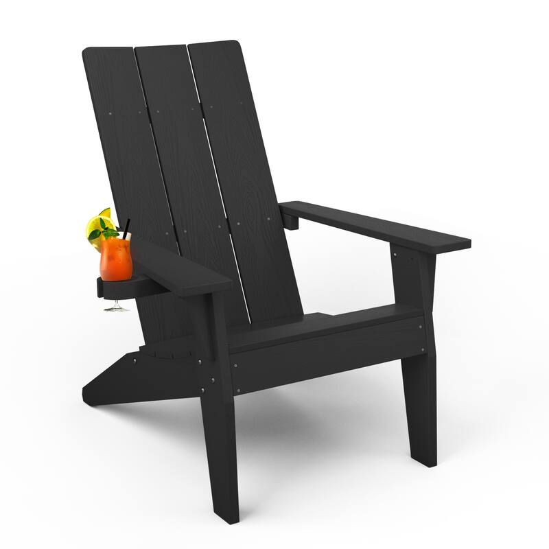 Adirondack Chair with Cup Holder Weather resistant Garden Patio Chair by WINSOON