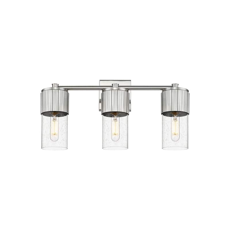 Innovations Lighting Bolivar - 3 Light 7" Wall-Mounted Bath Vanity Light - Satin Nickel/Seedy