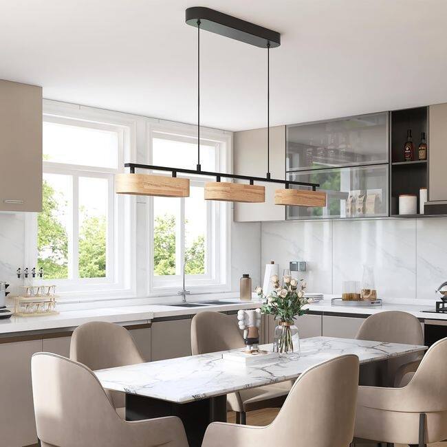 Lights Rustic Dimmable Pendant for Kitchen Island Over Dining Table