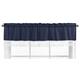 Navy Boho Bohemian Window Curtain Valance - Solid Color Blue and White Farmhouse Chic Minimalist Tassel Fringe Macrame