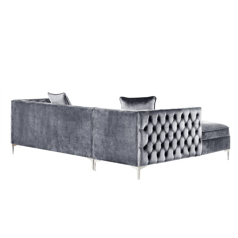 Dante Velvet Chaise Sectional Sofa