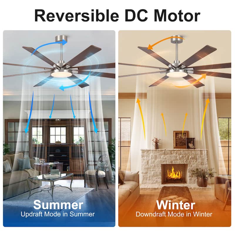 Gabriel 72 in. Indoor Black PlyWood Smart Ceiling Fan with Integrated LED, Works with Alexa/Google