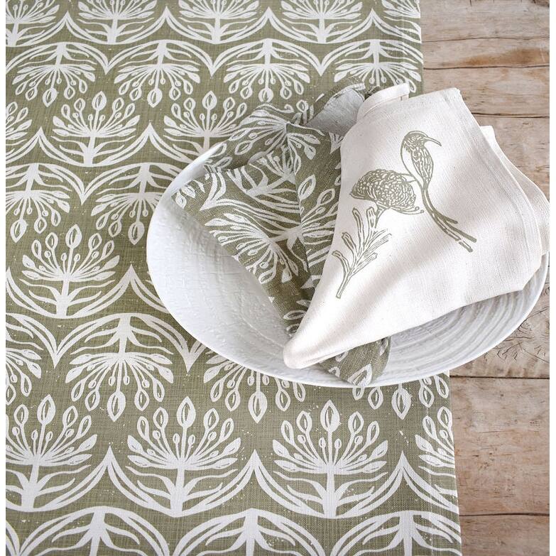 French Home Botanical Table Runner - Sage