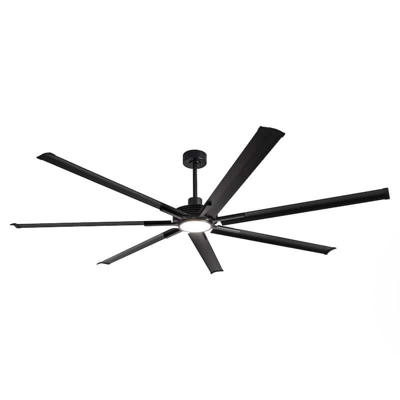 Ceiling Fan Industrial 84" Modern Black 7-Blade LED Light