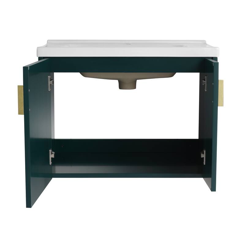 Bathroom Vanity With Sink In 24/28 Inch, Floating Bathroom Vanity With Soft Close Door