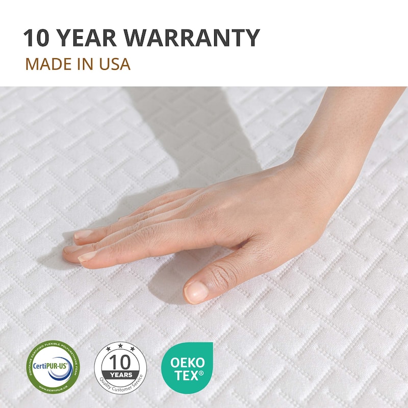 8" Medium Gel Memory Foam Mattress Infused with Green Tea