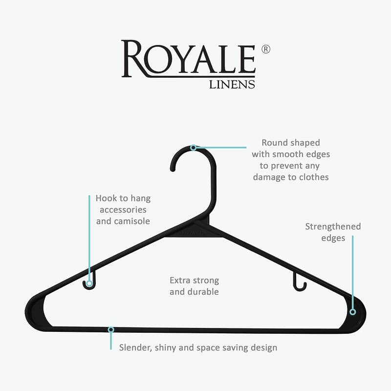 Royale Plastic Clothes Hangers With Hooks - Ideal For Everyday Use