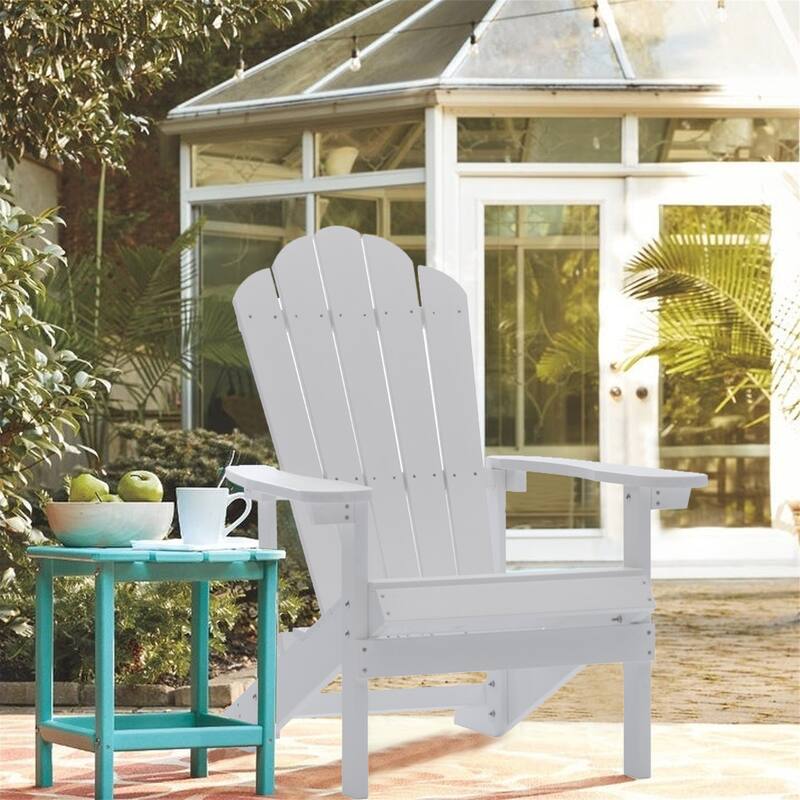 Clihome Outdoor Patio Slat HIPS Adirondack Chair