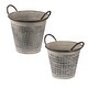 preview thumbnail 1 of 0, A&B Home Antique Gray Metal Planter Buckets (Set of 2)