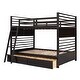 preview thumbnail 7 of 7, Modern Stairway Full Size Loft Bed Bunk Bed with 2-Drawers and Convertible Ladder and Slide