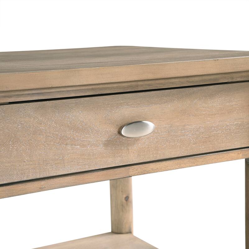 1pc Sofa Table with Two Drawer and Open Shelf Wooden