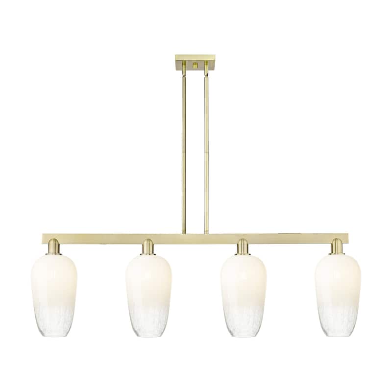 Innovations Lighting 716-4I-16-48 Brookhaven Flute Linear Brookhaven - Antique Brass / Opal