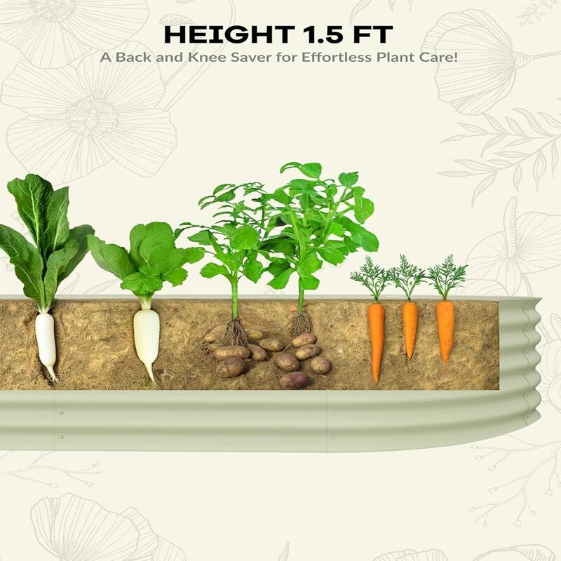 3-ft W x 6-ft L x 2-ft H Beige Metal Raised Garden Bed(2-Pack)