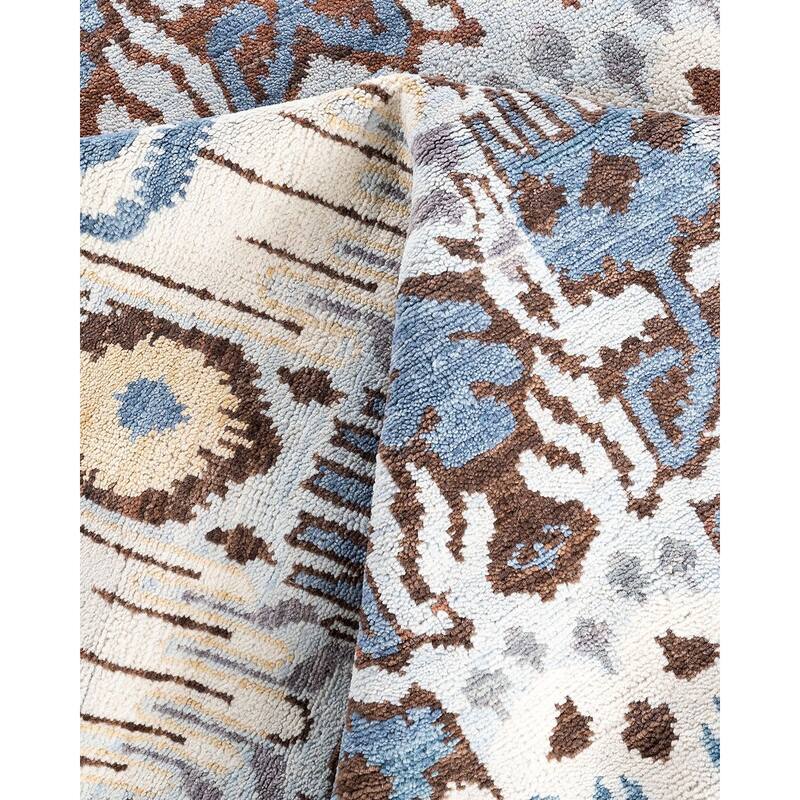 Ikat One-of-a-Kind Handmade Area Rug - Beige, 7' 10" x 10' 0" - 7' 10" x 10' 0"