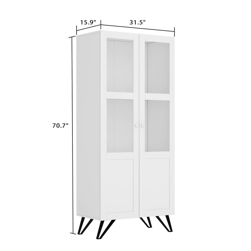 Kitchen Pantry Cupboard, Rustic Freestanding Storage Cabinet Acrylic