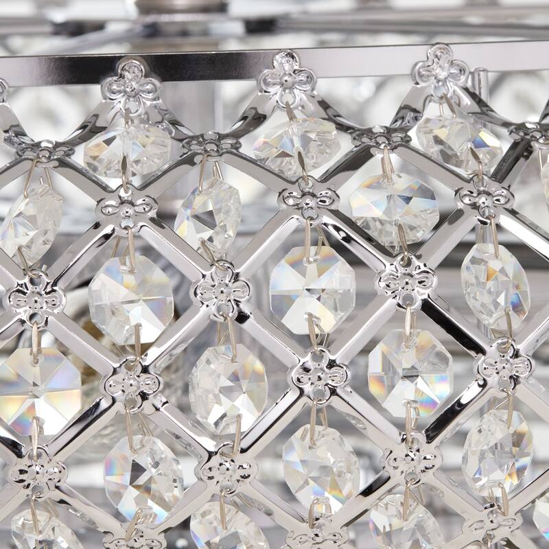 Silver Orchid Erlanger Clear and Chrome Tiered Crystal Glass Chandelier - 18.75"L x 18.75"W x 14.25"H