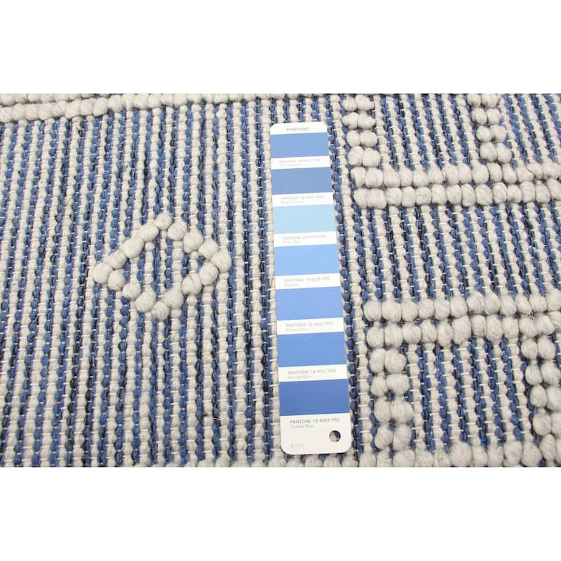 ECARPETGALLERY Braid weave Sienna Navy Wool Rug - 5'0 x 8'0