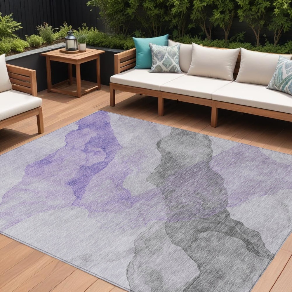 HomeRoots Abstract Transitional Rectangle Outdoor Rug