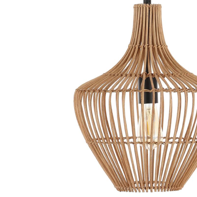 Lucas 1-Light Farmhouse Coastal 180" Cord Plug-In or Hardwired LED Pendant, by JONATHAN Y