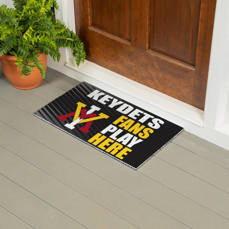 28 in. x 16 in. Virginia Military Institute "Fans Play Here" PVC Door Mat