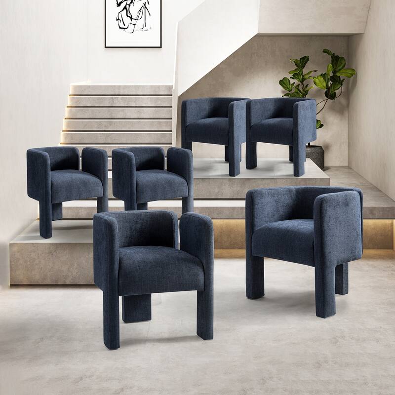 Eugen Modern Low Back Dining Chair with Three-legged Design Set Of 6 By HULALA HOME