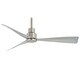 preview thumbnail 3 of 2, Minka Aire Simple Brushed Nickel Wet 3 Blade 44 Inch LED Ceiling Fan