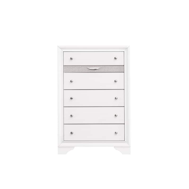 Madrid 6-Drawer 34 in. W Chest of Drawers - White