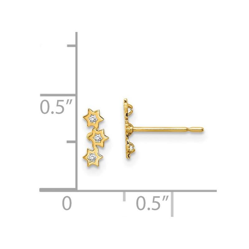 Curata 14k Madi K Stars Cubic Zirconia Earrings