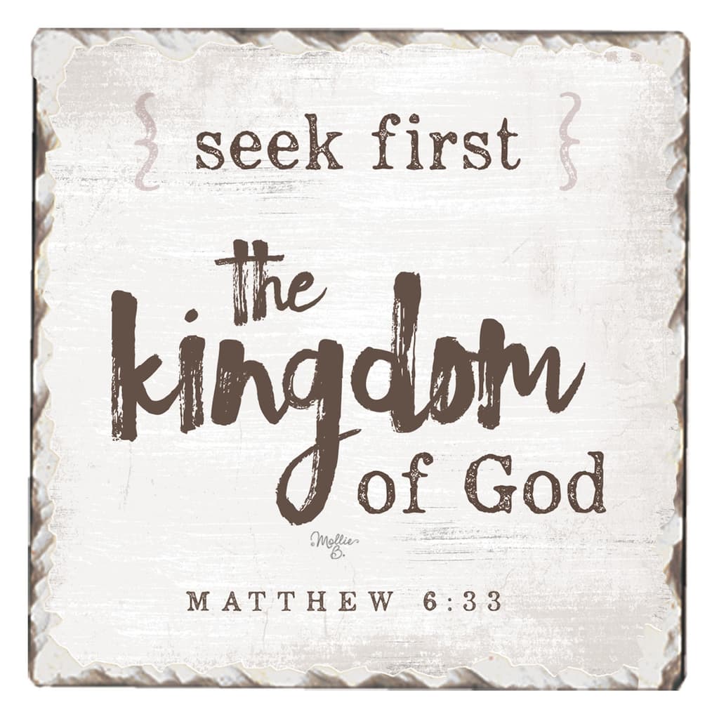 Counterart Absorbent Stone Coasters - Seek First - Set of 4 - 4x4x1.059