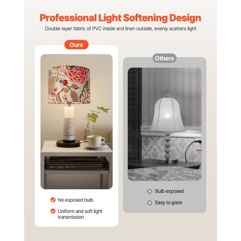 Modern Lamp Shade Set with Harp for Soft Lighting Home Decor