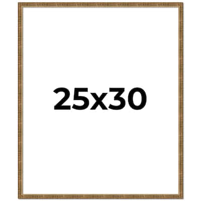 25x30 Frame Black Real Wood Picture Frame Kingsley Gold Distressed Photo Frame with UV Acrylic Foam Board Backing &