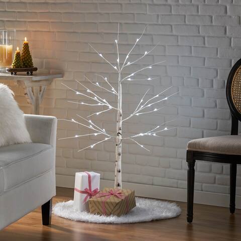 Geromin Lit Artificial Twig Birch Tree White Lights 6' Pre by Christopher Knight Home