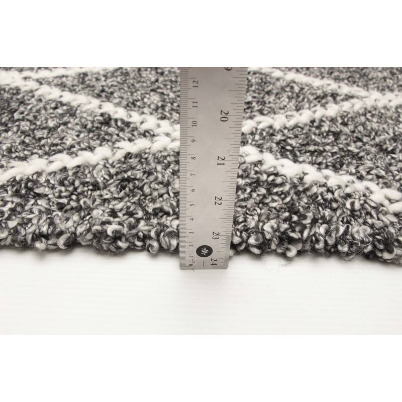 ECARPETGALLERY Braid weave Sienna Black Wool Rug - 4'11 x 8'8