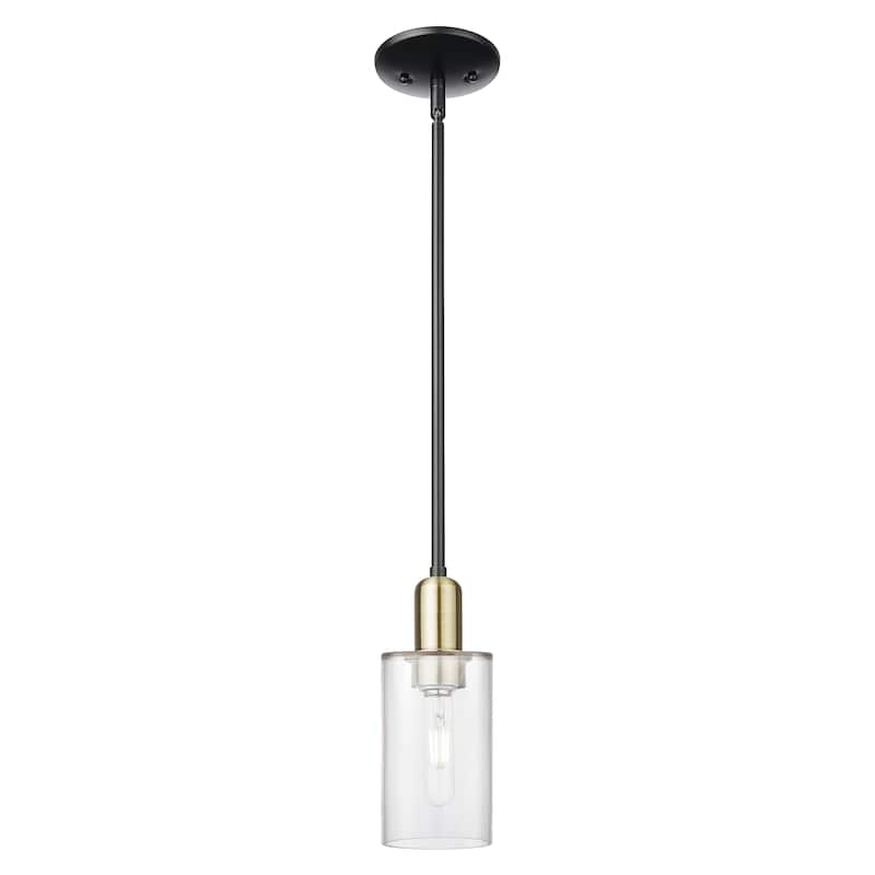 Innovations Lighting Endless Possibilities Arcadia - Clymer - 1 Light 4" Stem Hung Mini Pendant - Clear/Black Antique Brass