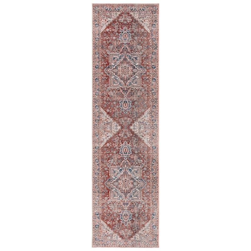 SAFAVIEH Vintage Persian Gertrude Oriental Medallion Rug - 2'2" x 8' Runner - Rust/Navy