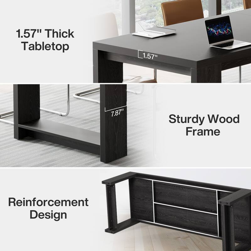 7 ft Conference Table for 6 to 8 People - 86.6" L x 27.6" W x 29.5" H