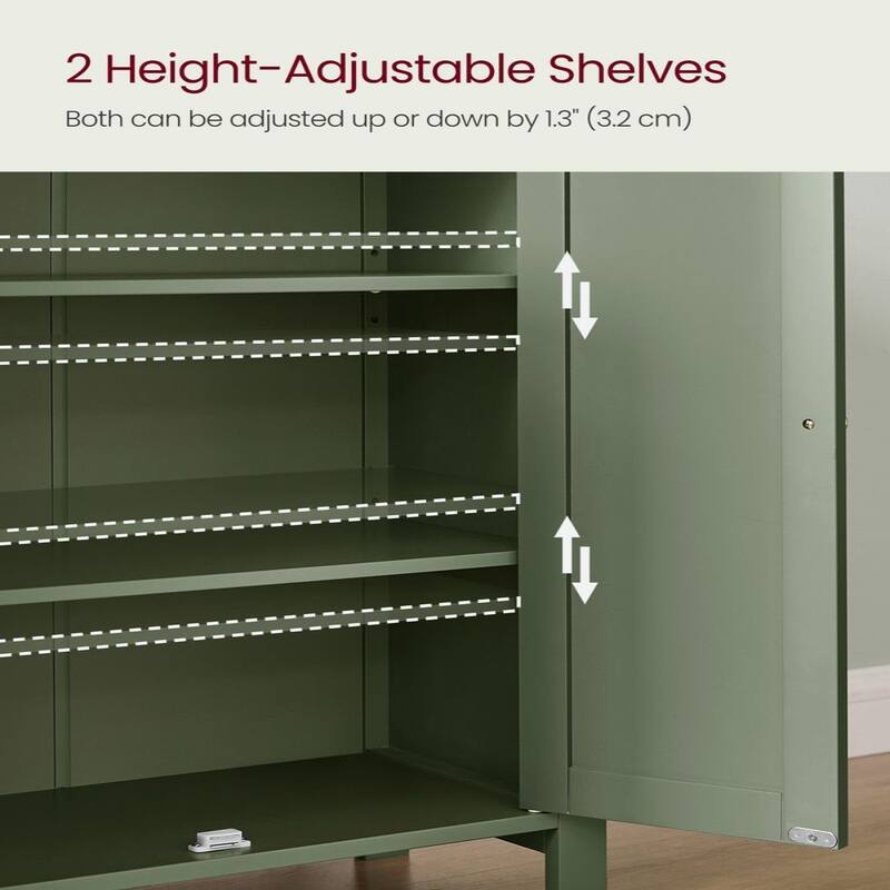 Modern Forest Green Storage Cabinet for Bathroom Adjustable Shelves and Space-Saving Design - 11.8”D x 23.6”W x 31.5”H