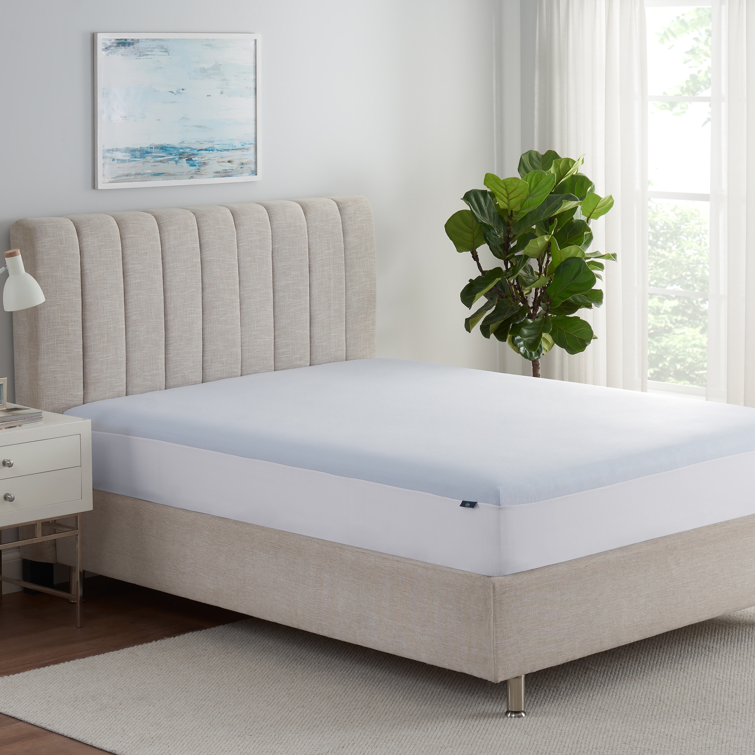 Serta Cool Air Mesh Cover Waterproof Mattress Protector - Blue