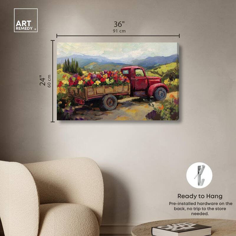 Flowers in Transit I Canvas by Art Remedy, Gallery Wrapped
