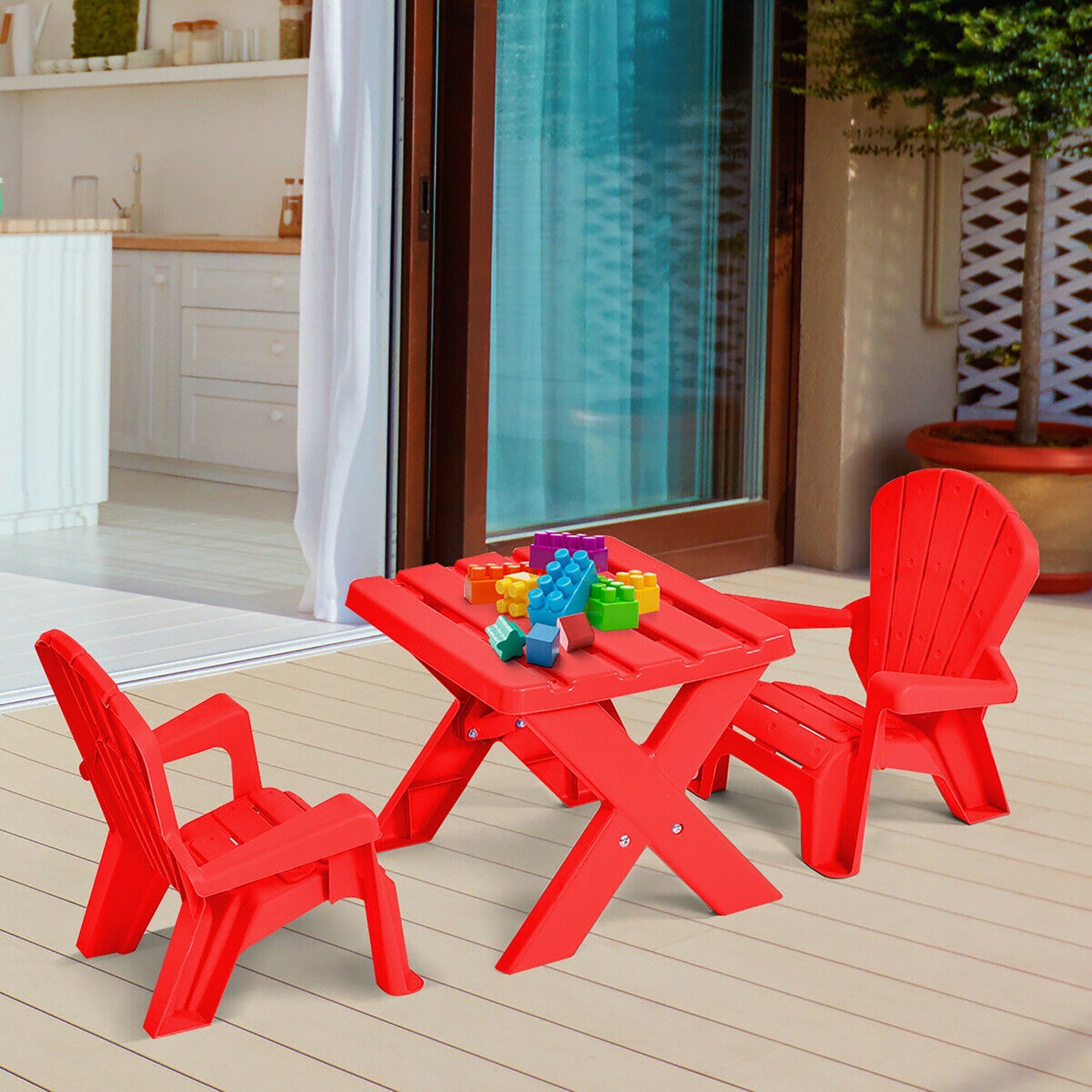 Kids plastic table and chair set hot sale