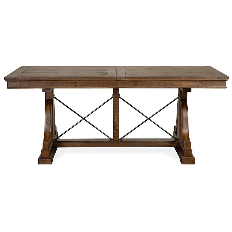 Magnussen Home Bay Creek Toasted Nutmeg Extendable Trestle Dining Table - 38''W x 72''D x 30''H
